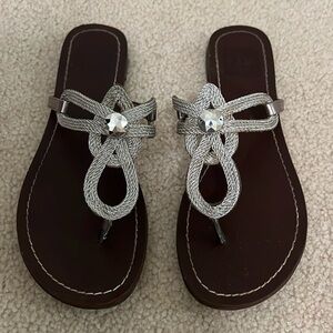 Dolce Vita silver slide sandals. Size 6.